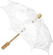 [Healeved] Wedding Lace Umbrella Parasol Elegant Lace Decor for Bridal Showers Photography Props and Wedding Decorations Reliable and Sturdy Design