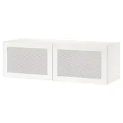 BESTÅ wall-mounted cabinet combination, white/Mörtviken white, 120x42x38 cm