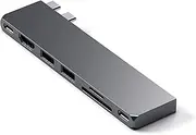 Satechi USB-C Hub Multiport Adapter Pro Slim, 7 in 1 Dongle for MacBook Pro/Air M2 with USB 4 Port, 4K HDMI Resolution, USB3.2 Gen 2, SD/TF Card Reader, and 100W USB-C PD (Space Grey)