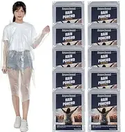 [Anyichend] Disposable Clear Rain Ponchos, Emergency Raincoats Waterproof Ponchos Transparent Lightweight, Clear 10 Pack, One Size