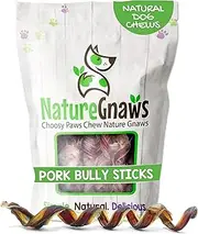 Nature Gnaws Porky Springs 7-8" (12 Pack) - 100% All-Natural
