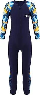 [TiaoBug] Boys Swimsuits One-Piece Swimwear Long Sleeve Bathing Suit UPF 50+ UV Sun Protective Rash Guard Suits