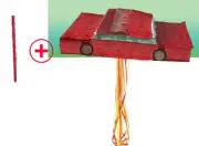 CAR RED PINATA Piñata KIDS BOYS GIRL birthday pull string hit STICK CARRO CARS