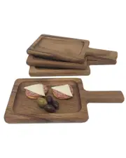 Woodard & Charles Set of 4 Individual Paddle Board Serving Trays