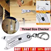 Keychain Precise Thread Size Checker Nut Bolt Head Verification Tool Portable