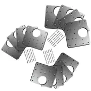 12Pcs Cabinet Hinge Repair Plate Kit Kitchen Cupboard Door Hinge Mounting Plat