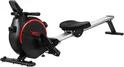 FINEX Rowing Machine - 16 Levels Magnetic Resistance Adjustable Rower 94CM Rail with LCD Monitor Device Holder, Foldable & Upright Storage, for Home Gym Workout Exercise, 150KG Weight Capacity