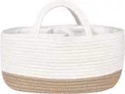 Baby Large Cotton Rope Diaper Caddy,Organizer Storage Bin for Nursery Essentials