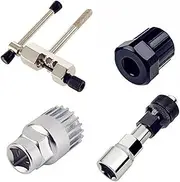 Bike Repair Tool 4 in 1 kit Set with Crank Puller Removal Tool Bicycle Cassette Freewheel Remover Bottom Bracket Remover Chain Breaker Cutter Black Tool for Shimano Sram Campagnolo