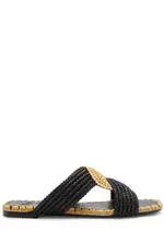 Castañer Prado Raffia Sliders - Black - 36 (IT36/ UK3) 36 (IT36/ UK3)