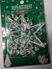 34 Replacement Bulbs & Clear Tree Topper Star For Ceramic Light Up Christmas