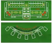 180cm Craps & Blackjack Casino Activity Game Felt Layout Cloth