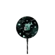 Magnetic Wireless Charger Fish Abyssal Monster and bioluminescent Sea Creatures on Deep Ocean Zone