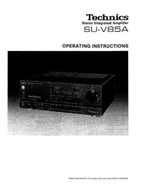 Technics SU-V85A Integrated Amplifier Owners Manual