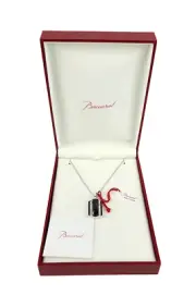 BACCARAT Jewlry St. Silver Louxor Diamond Black Mordore Necklace New France Box
