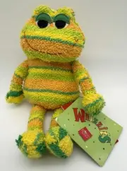 NWT Russ Whizzits “Foxy Frog” Striped Terry Cloth Bean Bag Plush Toy