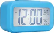 Bedside Clock, White Soft Background Lights, Clear and Elegant Smart Clock, for Office Car Home Gifts(Blue)