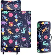 Toddler Nap Mat/Removable Pillow -Space- Carry Handle with Straps Closure,Toddler Nap Mat Extra Large 60 in*20 in Boys Sleeping Mat Nap Mat for Presch