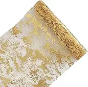Gold Runner for Table 11 Inch x 10.9 Yard Extra Long Table Runner with Gold Foil Customizable Glitter for Weddings, Parties, Holidays and Events, Extra Long