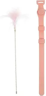 Funny Cat Teaser Rod with Collar Interactive Feather Catcher for Indoor Cats Encourages Play and Exercise for Kittens and Cats Keeps Pets Active and Engaged