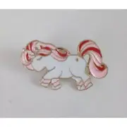 New Mystical Prancing Unicorn With Pink Mane Enamel Lapel Hat Pin