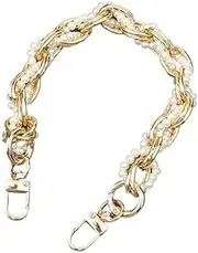 Bag Straps 32cm Silver Chain Decoration Chain Lanyard Short Handbag Strap Exquisite Gold Detachable Hand Chain with Buckle Straps for Bags, Gold, One Size