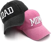 [Engmoo] Mom and Dad Hats New Dad Mon Parents Gifts for Couples Fathers Day Embroidered Baseball Caps