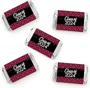 Maroon Grad - Best is Yet to Come - Mini Candy Bar Wrapper Stickers - 2019 Burgundy Graduation Party Small Favors - 40 Count