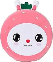 Strawberry Round Floor Cushion, Soft Skin Friendly with Slip, Memory Foam Pillow for Lumbar Support, Ideal, 40x40x4.5cm