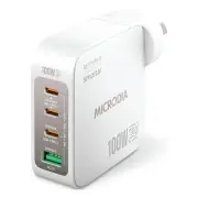 Microdia Smartcube Nano 100W 4 Port Gan Wall Charger - White