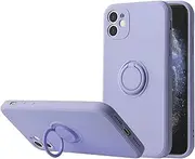 [Everlab] Case for iPhone 14 Pro Max, Smooth Silicone Bumper Full Protection Shockproof Cover with Ring Holder (Lavender)
