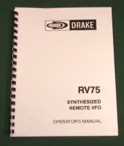 Drake RV-75 Operating Manual - Premium Card Stock Covers & 28lb Paper!