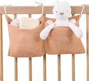 Kaxenig Crib Storage Bag, Nappy Bag for Cot - Multifunctional Storage Bag for Nappy, Portable Children's Accessories, Night Bags at Night Business for Prams, Home, Travel