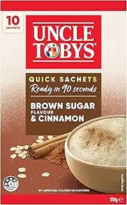 UNCLE TOBYS Oats Quick Sachets Brown Sugar & Cinnamon, 10 Sachets