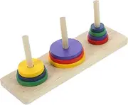 QUMIIRITY Wooden Hanoi Tower Puzzle and Girls Lu Ban Brain Teaser Intellectual Toy Board Game for Adults Boys and Girls
