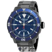 ALPINA MEN'S $995 SEATSTRONG DIVER GMT NAVY BLUE DIAL SWISS WATCH AL-247LNN4TV6B