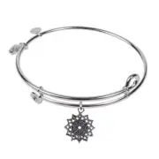 SOL 230081 Snowflake, Bangle Sterling Silver Plated