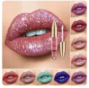 Glitter Matte Lipstick Diamond Shiny Lip Gloss Waterproof Long Lasting Pearl Lip