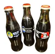 RARE VINTAGE COMMEMORATIVE TY COBB & JOHNNY MIZE COCA-COLA BOTTLES