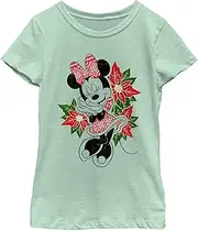 [Disney] Characters Christmas Fairisle Minnie Girl's Heather Crew Tee