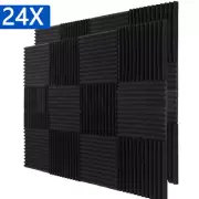 24Pack Studio Acoustic Foam Sound Absorbtion Proofing Panel Wedge Soundproof