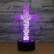 Cross 3D Acrylic Night Light 7 Colors Change Touch LED Lamp Kids Bedroom