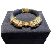 22 Karat Gold Plated Duchess Of Windsor Panther Bracelet Ruby The Franklin Mint