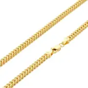 10K Yellow Gold Mens 3mm Franco Square Box Foxtail Wheat Necklace Chain 30"
