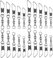 Abaodam 50Pcs Fishing Rolling Swivels Kit Durable Fishing Hook Line Connectors Easy Rotation Tackle Accessories Enthusiasts