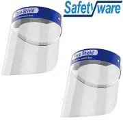 2x Safetyware Safety Full Face Shield Mask Clear Protection Anti-Fog Cover