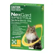 NexGard Spectra Spot On for Large Cats (2.5 - 7.5kg) 0.9ml X 6 - Yellow