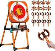Axe Throwing Game for Kids, Foldable Axe Throwing Set with 8 Flying Axes & 8 Darts, Lawn Dart Combo Backyard Game, Sturdy Metal Frame for Indoor & Outdoor, Family Kids & Adults