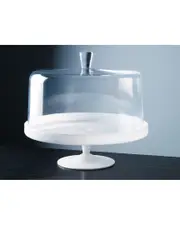 Barski Set of 2 Large Footed Glass Cake Stands