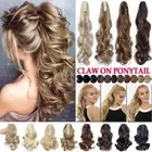Real Thick Claw On Ponytail Long Curly Clip In Hair Extensions Natural as Human